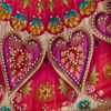 Pink Art Silk Lehenga with Moti Work